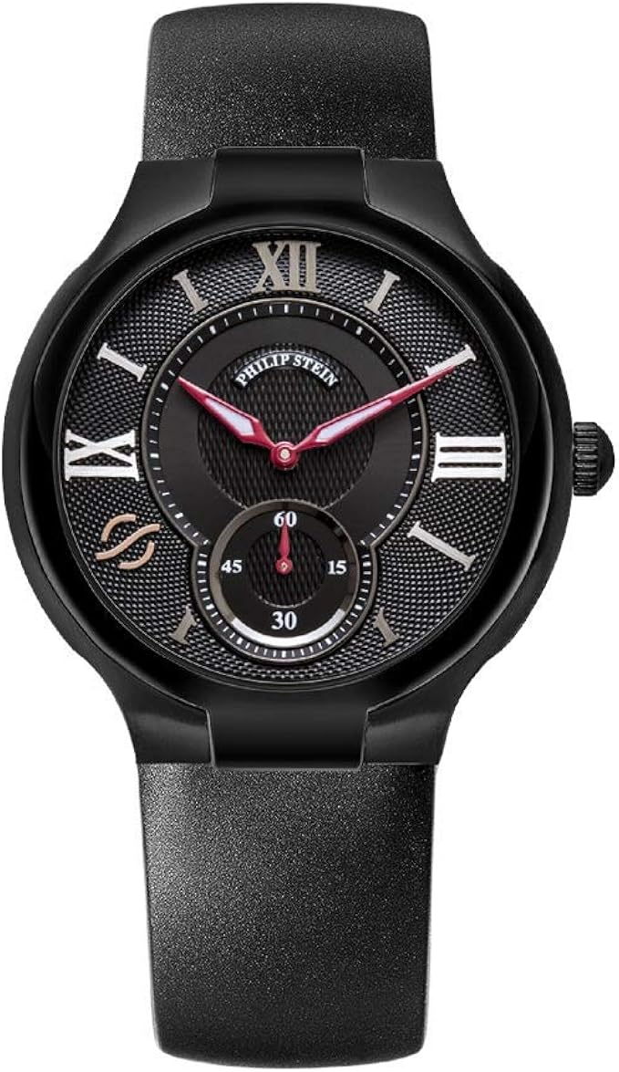 Philip Stein Black Watch with Rubber Band Amazon.co.uk Watches