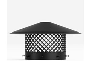 Hahaemall 10 Inch Chimney Cap Round Chimney Cover, Fireplace Chimney Caps for Outside, Chimney Rain Caps, Roof Vent Cap, All Weather, Easy to Install, Black