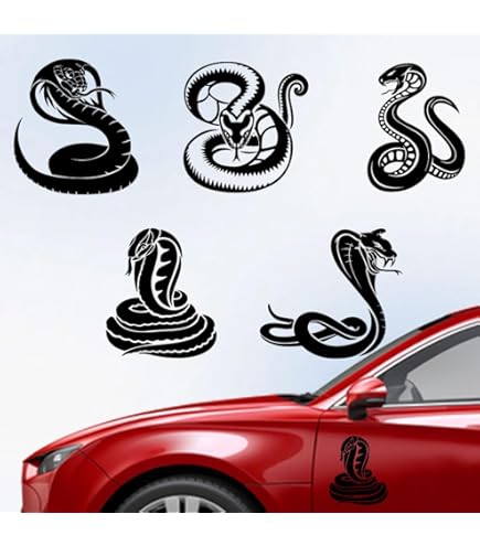 Rattlesnake Head Vinyl Decal Sticker - Black & White, 5x4.4 Inch, For Cars, Laptops, Tumblers - View #4