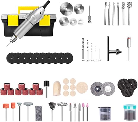 Amazon Hanchen ミニルーター ミニグラインダー 回転数無段階調節9000 rpm 回転向き変更可能 チャック径f0 3 4 0mm 研削 穴あけ 切断 研磨 彫刻 磨き つや出し サビ落とし 木工 木彫 ガラス彫刻 模型 金属 石加工用 Diy加工作業 ホビー用 ルーターツールー