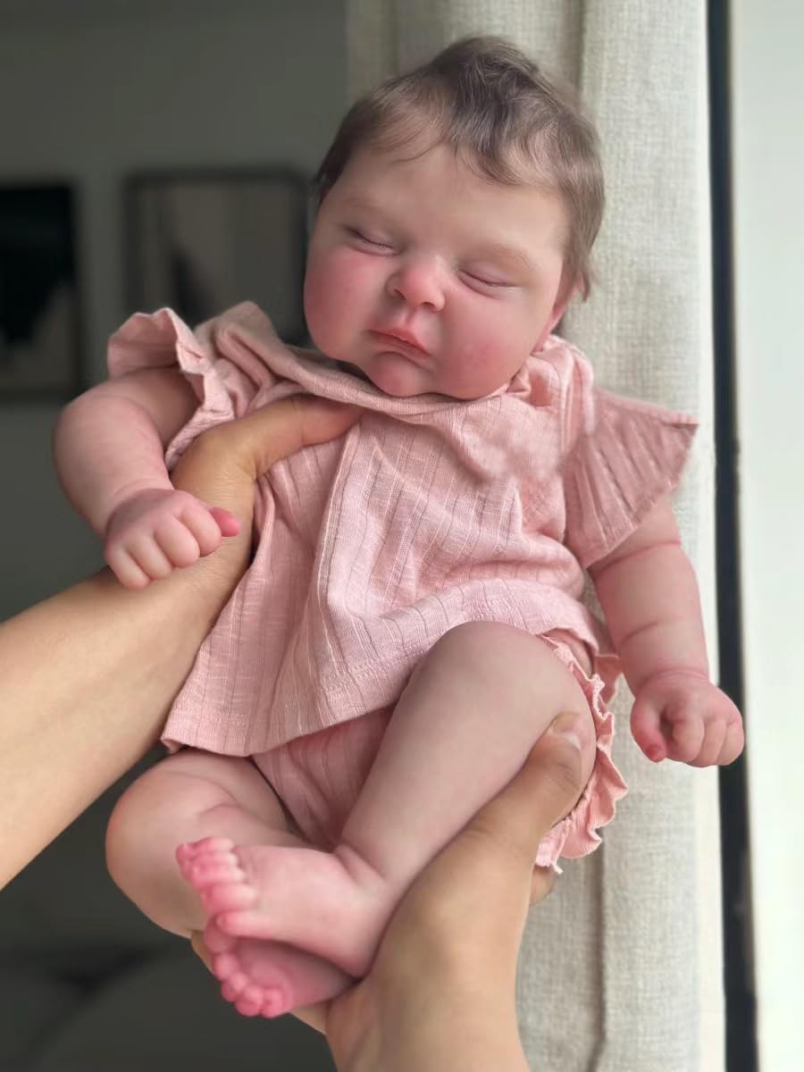 Pinky Reborn Baby Dolls 20 Inch 50 cm Realistic Newborn Baby Doll Full Body Vinyl Lifelike Baby Doll Look Real Baby Washable Toy for Kids
