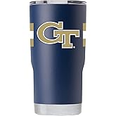 Gametime Sidekicks Georgia Tech 20oz Navy Tumbler - Officially Licensed, 18/8 Stainless Steel, Double-walled, Vacuum-insulated, UV LED Printed Logos, Sweatless, Stays Hot/Cold - 360 Wrap