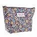 Parateck Floral Print Zipper Cosmetic Makeup Case Pouch Travel Bag Tote, Large (Black)