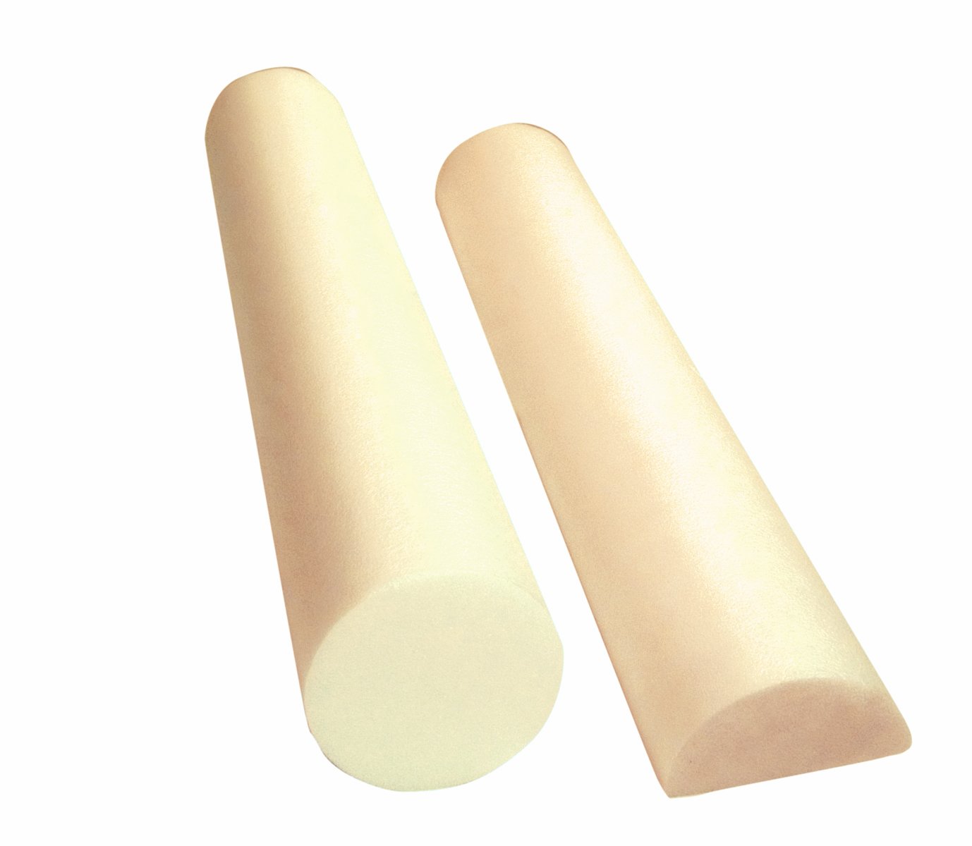 CanDo Full-Skin White PE Foam Roller For Muscle Restoration, Massage Therapy, Sport Recovery, And Physical Therapy. Beige, 6" x 12", Half-Round (30-2333): Industrial & Scientific