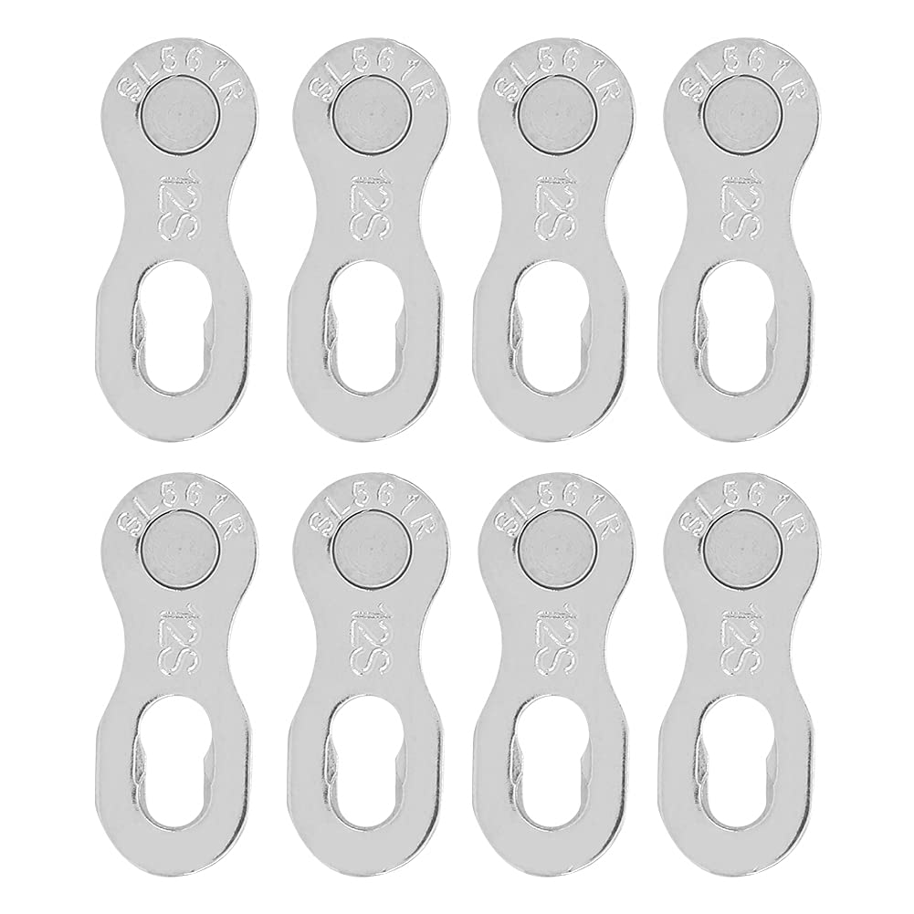plplaaoo 4 Pair Bike Chain Link, 12 Speed Chain Missing Link, Steel Quick Link Connector, Durable Bicycle Missing Link, Cycling Chain Accessory Parts for Road Mountain Bike Cycling(Gold)