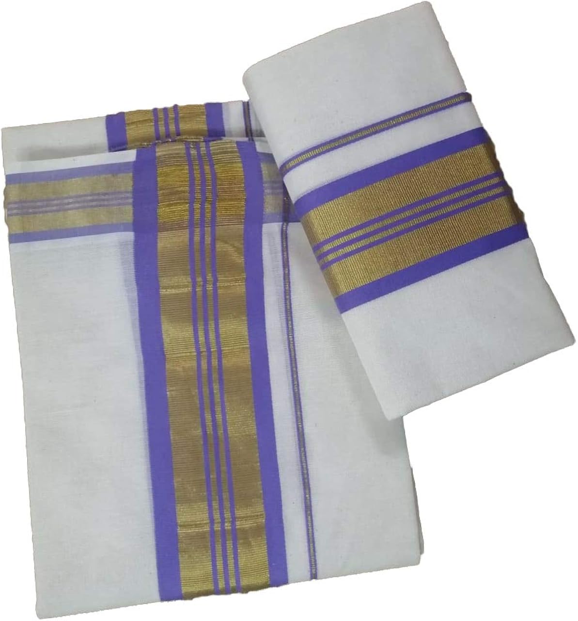 Buy Women's Kasavu Kerala Set Mundu Without Blouse (Blue ...
