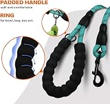Taglory Rope Dog Lead with Padded Handle 1.0 cm 1.5 m Reflective Turquoise view 4