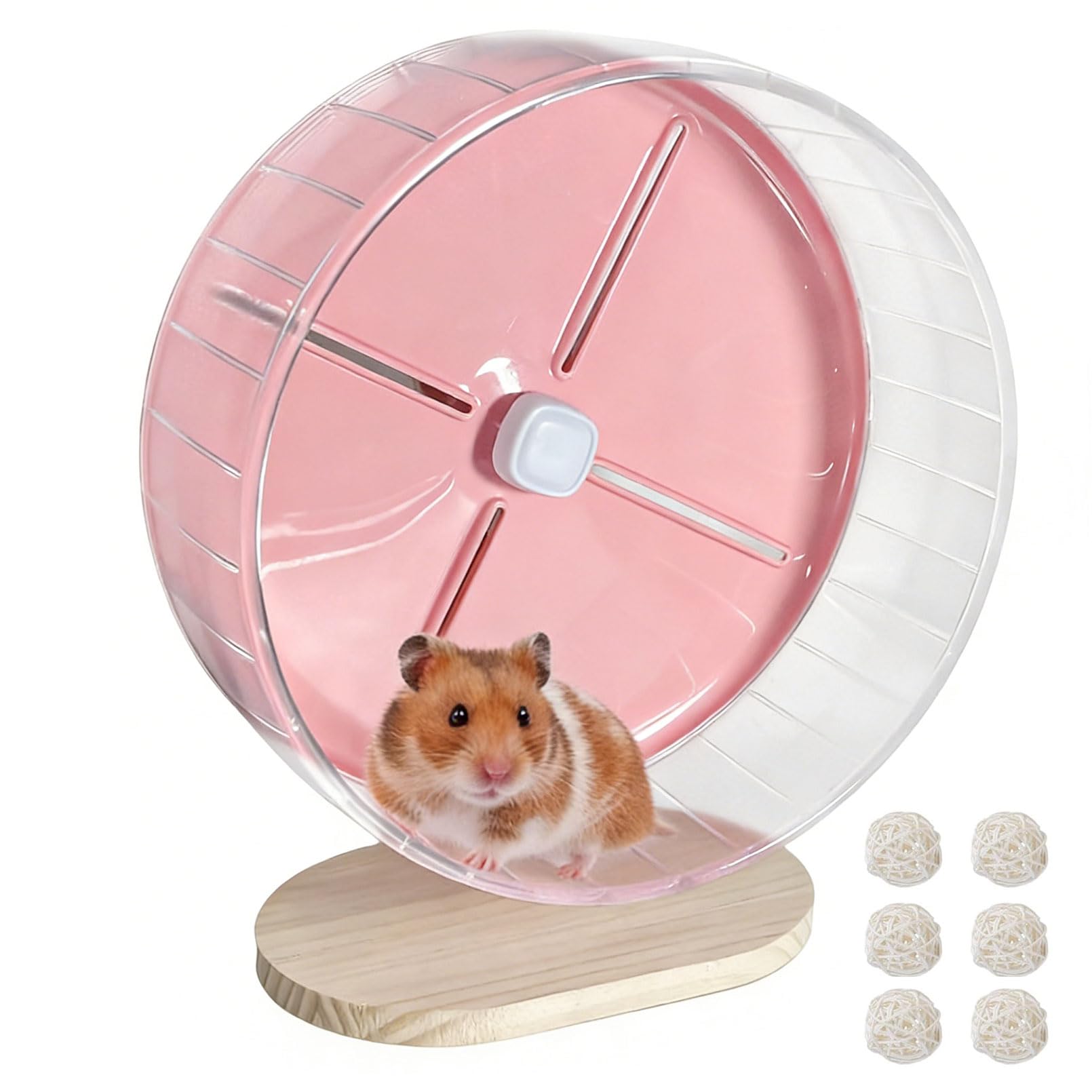 Photo 1 of **only part **Acsist Silent Hamster Wheel,10.2 Inch Quiet Spinner Syrian Hamster Running Wheel,Anti-Skid & Adjustable Stand for Gerbils, Rats, or Other Small Pets,Pink