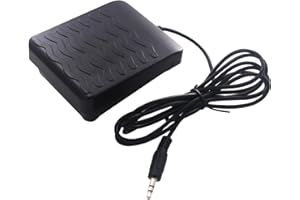 Vaveren Piano Sustain Pedal Electric Piano Sustain Foot Pedal 3.5mm Jack with 1.8M Cable Sturdy Piano Keyboard Pedal for Training, Exercise, Repairing
