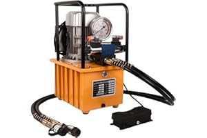LCyindu 750W Electric Driven Hydraulic Pump Hydraulic Power Unit 110V,2 Speed 10000PSI 8.4Quart Double Acting Solenoid Valve for Punching,Bending,Double Acting Jacks 8L/2.1Gallon