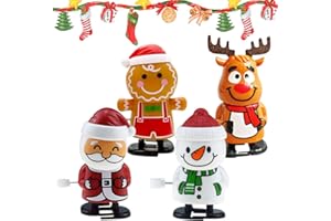ANYSENT Christmas Wind Up Toys,Clockwork Toys Christmas Stocking Stuffers,Funny Christmas Toys Party Gifts for Christmas Favors Goody Bag Filler (4 PCS B Set)