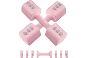 BESUHOT Adjustable Dumbbell Set of 2, Adjustable Weight set, Anti-slip Handle, 4 in 1 Free Weights Dumbbells Set for women at home, 2.2lb, 3.3lb, 4.4lb, 5.5lb, for Home, Office, Gym Exercise Training