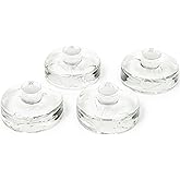 Nourished Essentials - Set of 4 Heavy Glass Fermentation Weights Lids - Grooved Handles - Canning Supplies - for Pickling & Canning - Fits Wide Mouth Mason Jars