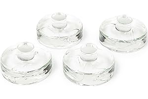 Nourished Essentials - 4-Pack Heavy Glass Fermentation Weights Lids - Grooved Handles - Canning Supplies - for Pickling & Canning - Fits Wide Mouth Mason Jars