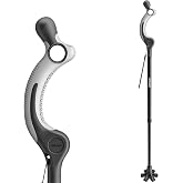 REHAND Adjustable Walking Cane for Seniors Adults - Ergonomic Anti-Slip Grip, 10 Height Settings (40"-49"), 350lbs Weight Capacity, Self-Standing Foldable Cane with Enhanced Anti Slip Base