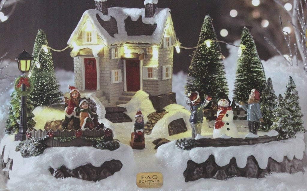 Amazon Com Fao Schwarz Decorative Led Motorized Holiday House