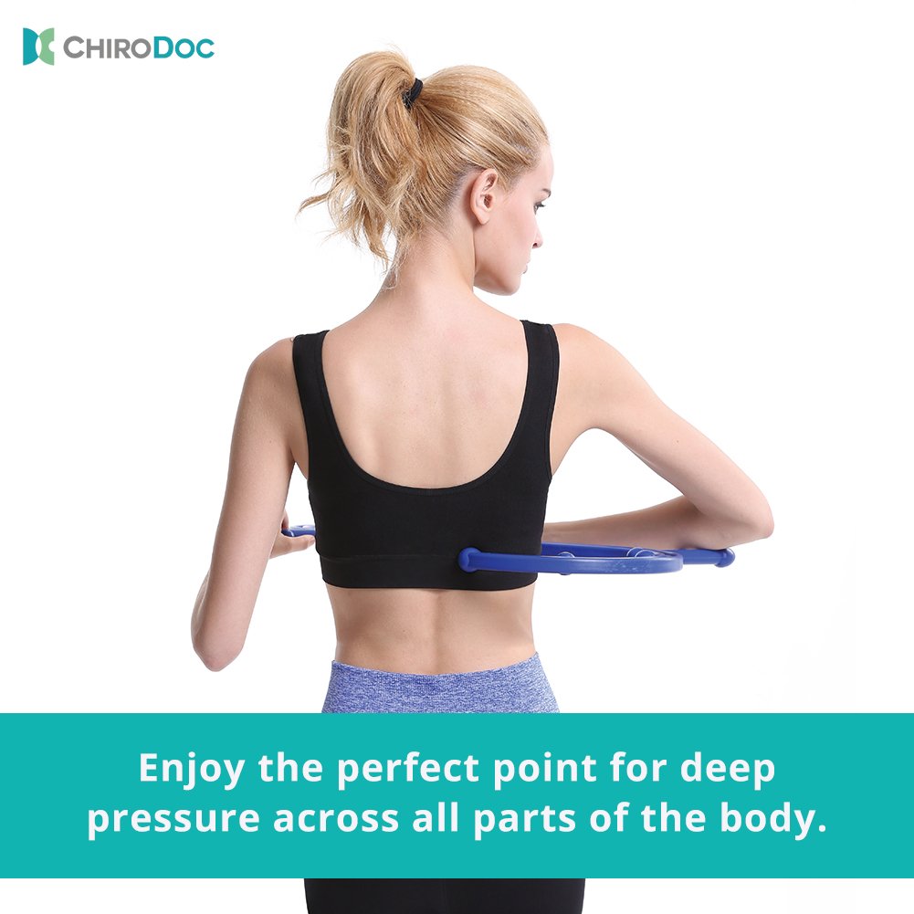 ChiroDoc Trigger Point Massager - Self Massage Therapy Tool for Lower Back and Shoulder Pain Relief - Accupressure for Deep Muscle, Myofascial Release and Back Pain - Neck and Foot Reflexology
