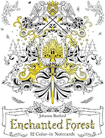 Enchanted Forest: 12 Color-in Notecards