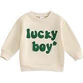 Lesimsam Toddler Baby Boy Girl St Patricks Day Outfit Embroidery Sweatshirt Crewneck Long Sleeve Pullover Shirts Top