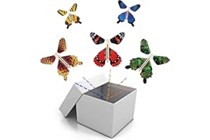 BFY Magic Flying Butterfly Wind Up Toys for Card, Gag Gifts for Kids Great Surprise Colorful Butterfly in Book Greeting Card Books for Wedding Party (5 Pcs)