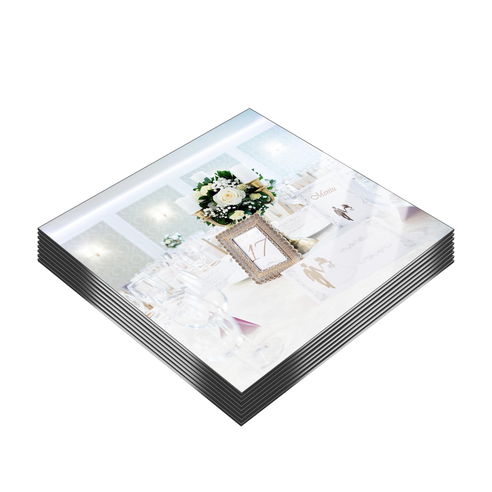 Photo 1 of 12Pack Mirror Centerpieces for Tables, 10x10 inch Square Mirrors Candle Plate for Table Centerpieces, 2 mm Thick Mirror Tiles for Wall Table Wedding Centerpieces Birthday Party Decor DIY Crafts