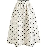 CIDER Womens Polka Dot Maxi Skirts A Line Elastic Waisted Elegant Vintage Outfits Casual Skirt 2025 Fall