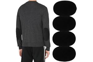 MOONSJONES Elbow Knee Patches Sew-On Repair Patches Craft Supply 4 Packs (withoutholes-Black)