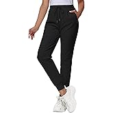 Mivei 29"/32"/34" Inseam Women's Tall Sweatpants Cotton Joggers with Zipper Pockets Lounge Sweat Running Yoga Gym Pants