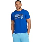 Messi mens Chest Stripe Logo Tee, Lifestyle Short Sleeve T-shirt, Standard Fit With Graphic