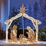 BrylaneHome Crystal Splendor Outdoor Nativity Scene