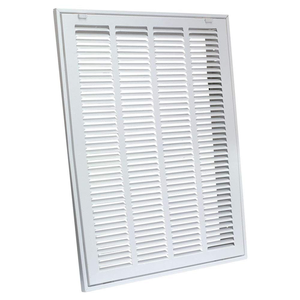EZ-FLO 61671 Steel Return Air Filter Grille for Sidewall and Ceiling Installation, 16" x 25" White