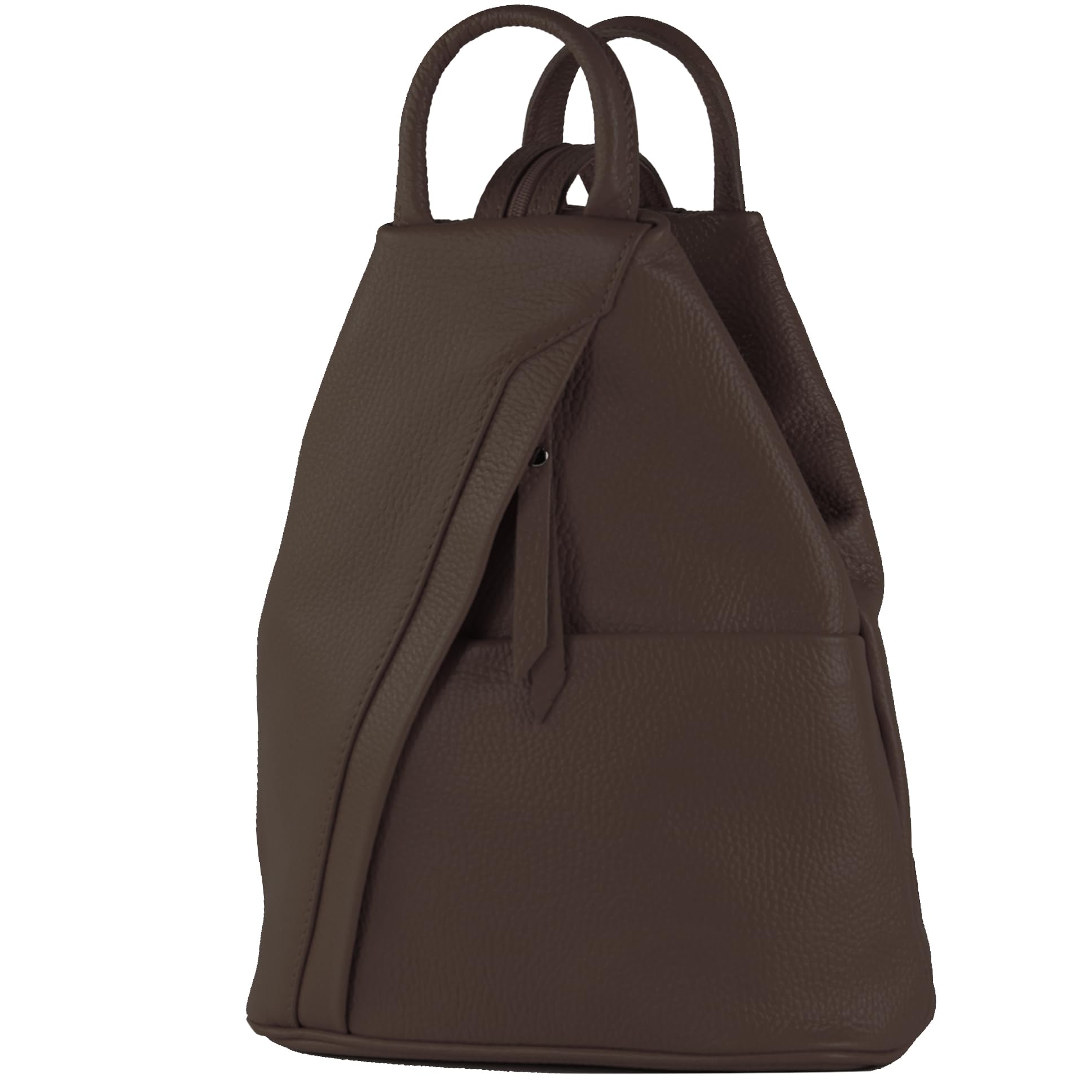 modamoda de - T180 - ital Ladies backpack bag nappa leather, Colour:Dark Chocolate