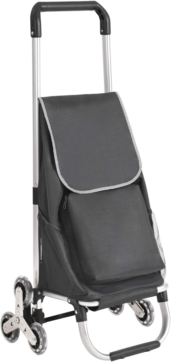 SONGMICS Carrello Portaspesa, Carrellino Spesa Pieghevole con 6 Ruote per Salire Le Scale, con SONGMICS Carrello Portaspesa, Carrellino Spesa Pieghevole con 6 Ruote per Salire Le Scale, con