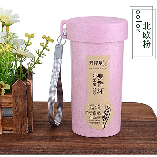 SportHome Fashion Durable 350ml Nature Wheat Straw Portable Water Bottle Drink Container Cup