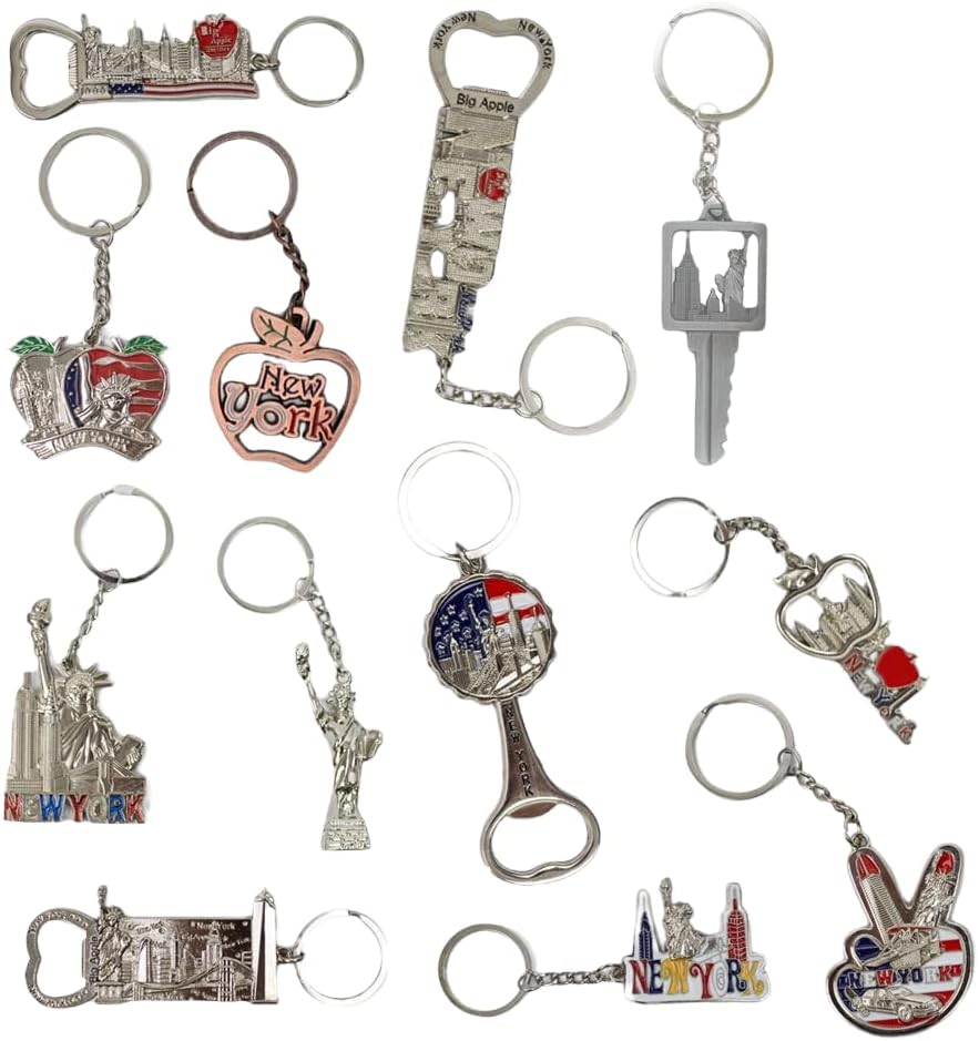 SouvenirCollect NYC Souvenir Metal Keychain, Keychains with Statue Of