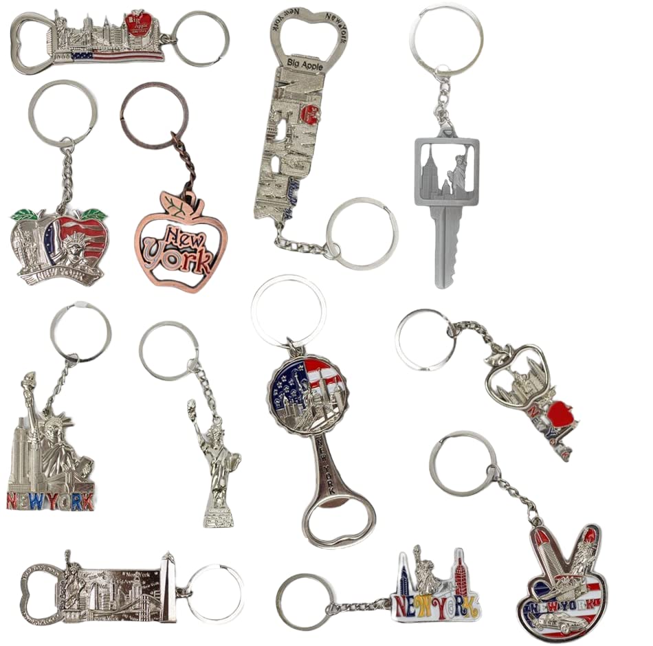 SouvenirCollect NYC Souvenir Metal Keychain, Keychains with Statue Of