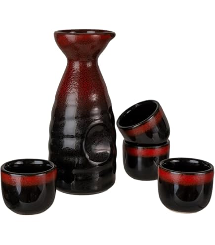 Amazon.com: JapanBargain, Porcelain Sake Set Sake Bottle and Sake