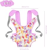 Aolso Baby Doll Carrier Purple 14-18 inch Cotton Front Back Carrying Adjustable view 2
