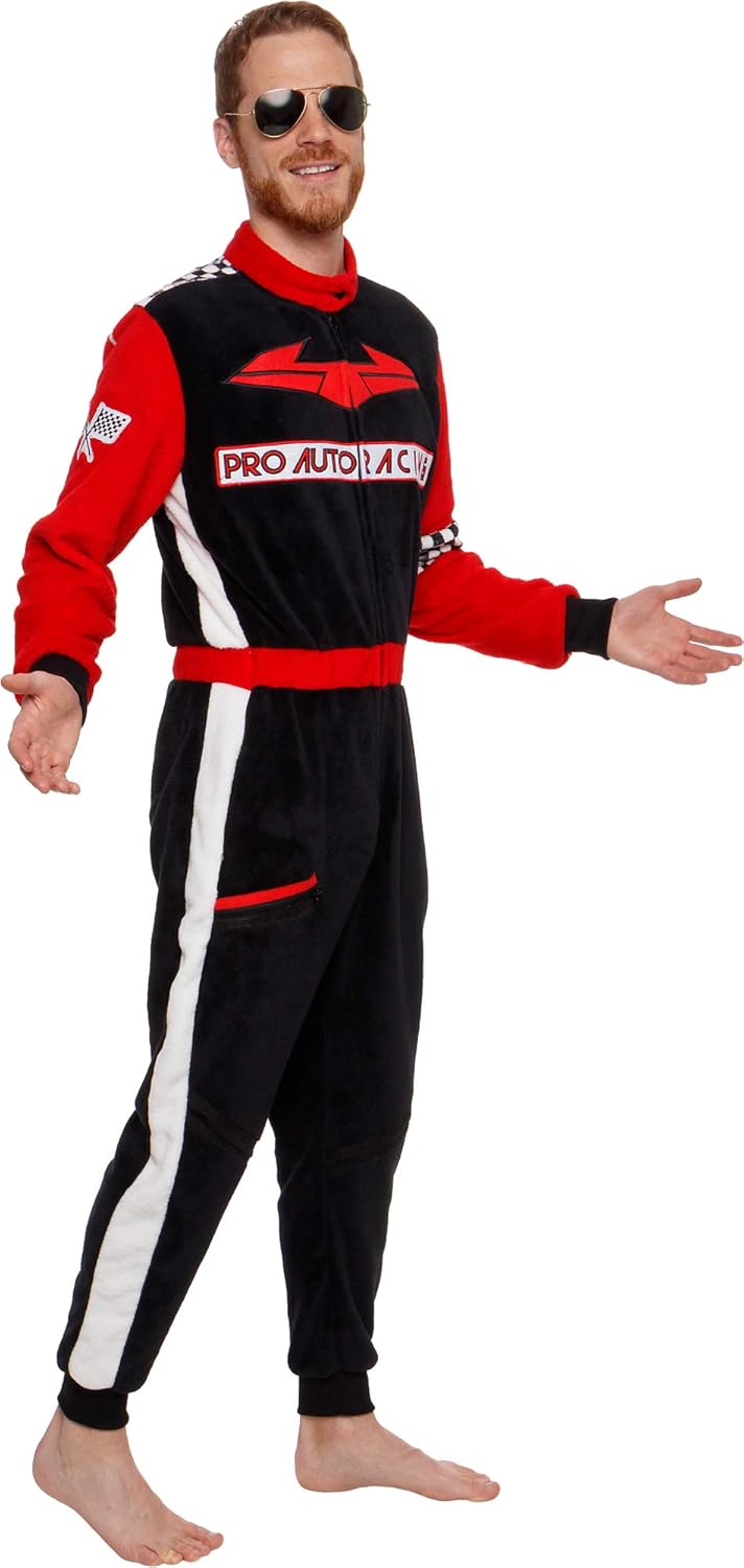 Silver Lilly Uniform Pajamas - Adult One Piece Cosplay Race Car Driver Costume