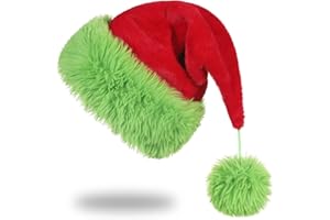 Slsxip Santa Hat for Adults,Personalized Christmas Party Hat,Soft Plush Xmas New Year Headwear