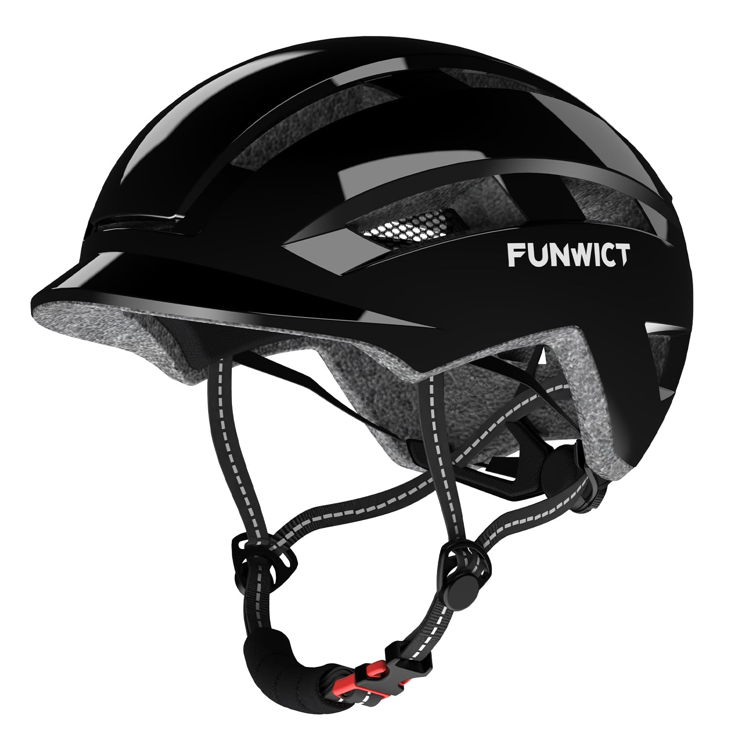 FUNWICT Adult Bike Helmet for Men Women Lightweight Breathable Bicycle Helmet with 15 Air Vents for Cycling Road Mountain Adjustable (Black)