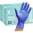 Comfy Package Blue Nitrile Gloves, Disposable Gloves - 4 Mil, Latex & Rubber Free, Non-Sterile Powder Free Gloves -