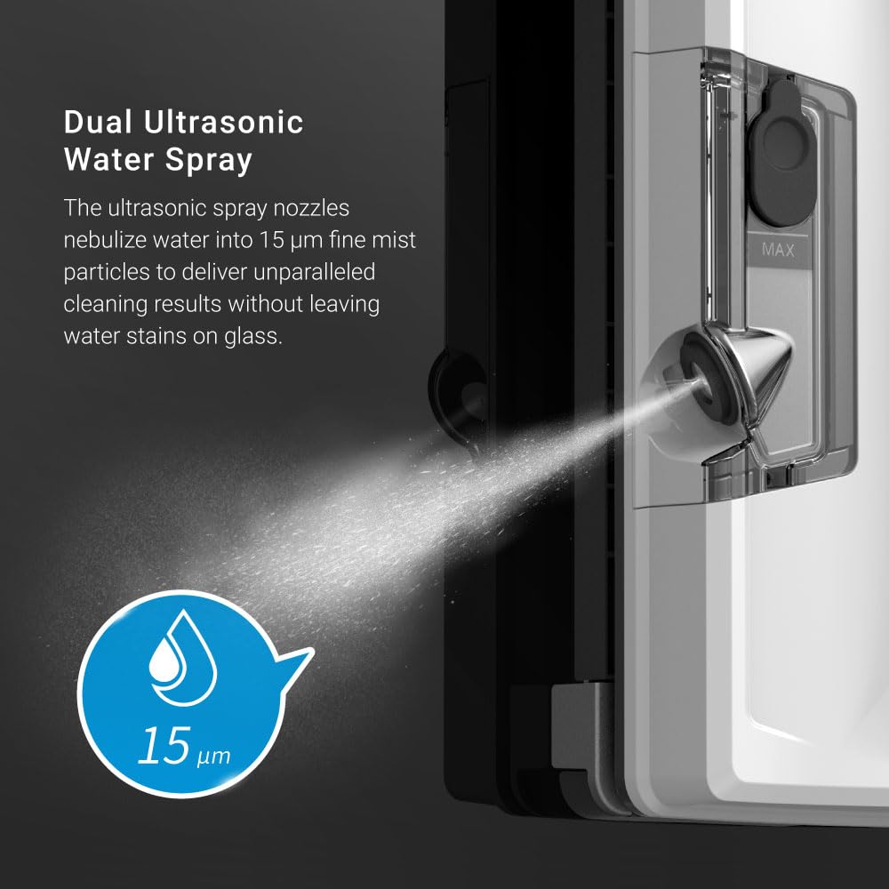 HOBOT S7 Pro Robot de limpieza de ventanas Tec de limpieza manual con fregona dual, pulverizador ultrasónico doble de 15 nm, succión de 4800 Pa, aplicación y control remoto | para vidrio con/sin marco, cualquier espesor, uso en interiores y exteriores