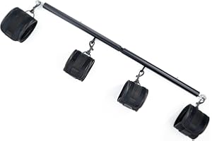 CLADELE Spreader Bar Heavy Duty Stainless Steel Expandable Home Gym with 4pcs Furry Purple Adjustable Strap,Sports Aid Training Fitness Gear Pilates Aid Kit,Yoga Set