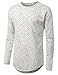 URBANCREWS Mens Hipster Hip Hop Dot Splatter Long Sleeve T-Shirt Olive, XL