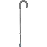 McKesson Aluminum Round Handle Cane 28.75" to 37.75" H | Round Handle Cane,Silver,Aluminum,Not Made with Natural Rubber Latex