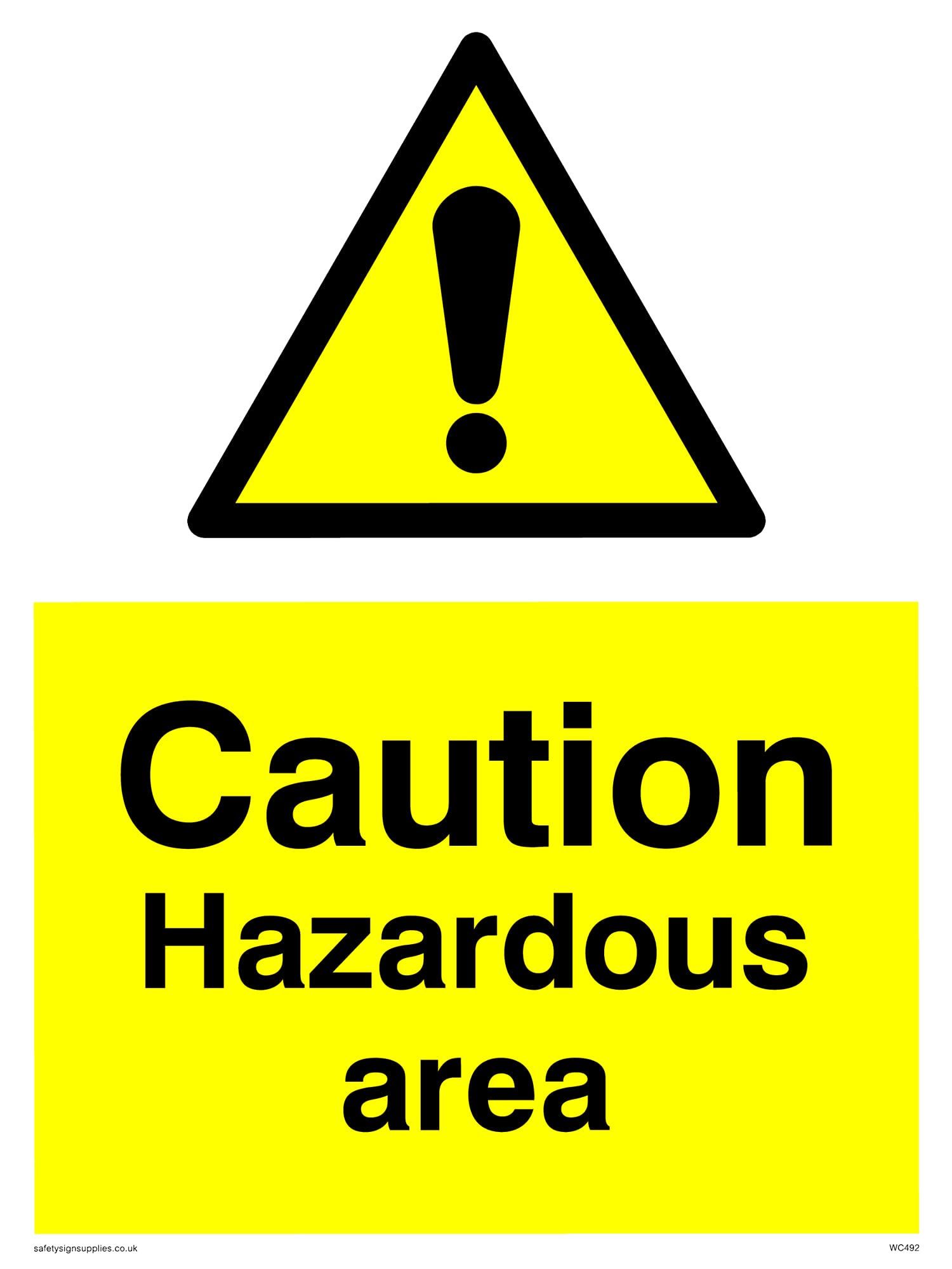 Pack of five - Caution hazardous area Sign - 150x200mm - A5P