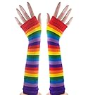 Jelinda® Rainbow Arm Warmer Fingerless Gloves Stockings Sets (gloves)
