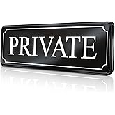 Private Sign for Office Door Business Restaurant Hotel Commercial — Privacy Black Large Signs No Entry — self-adhesive 9×3 in