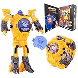 Robots Watch Toys for Kids,Digital Watch 2 in 1Deformation Robot Toys for Boys and Girls,Robot Watch for School GIF (Yellow)
